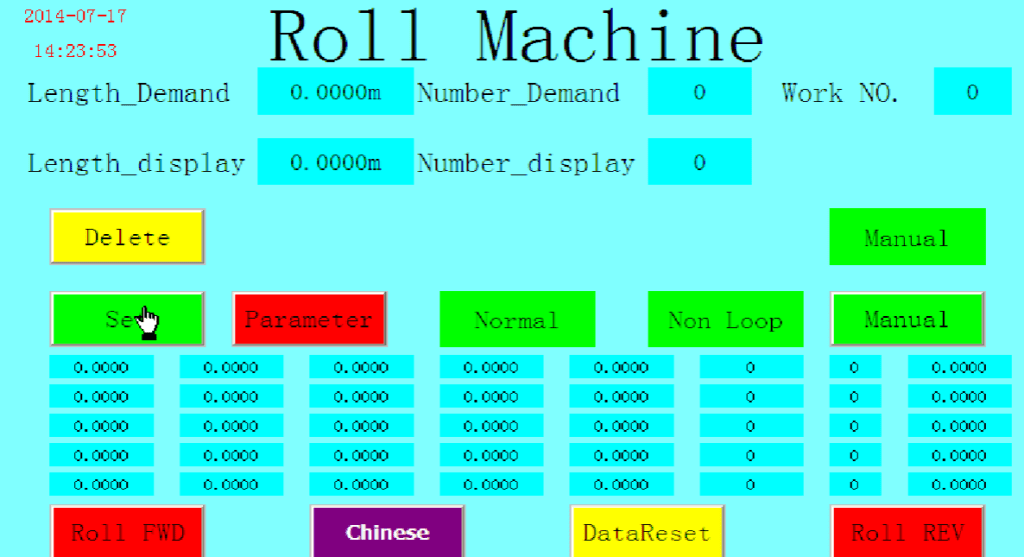Roll forming machine PLC