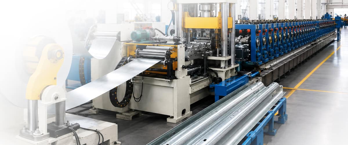 Steel guardrail production roll forming machine line